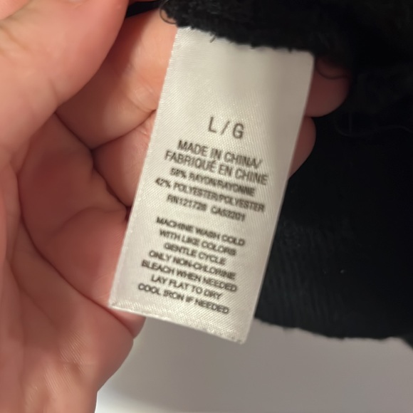 Large black slouchy cardigan long sleeve semi sheer open - Picture 8 of 8